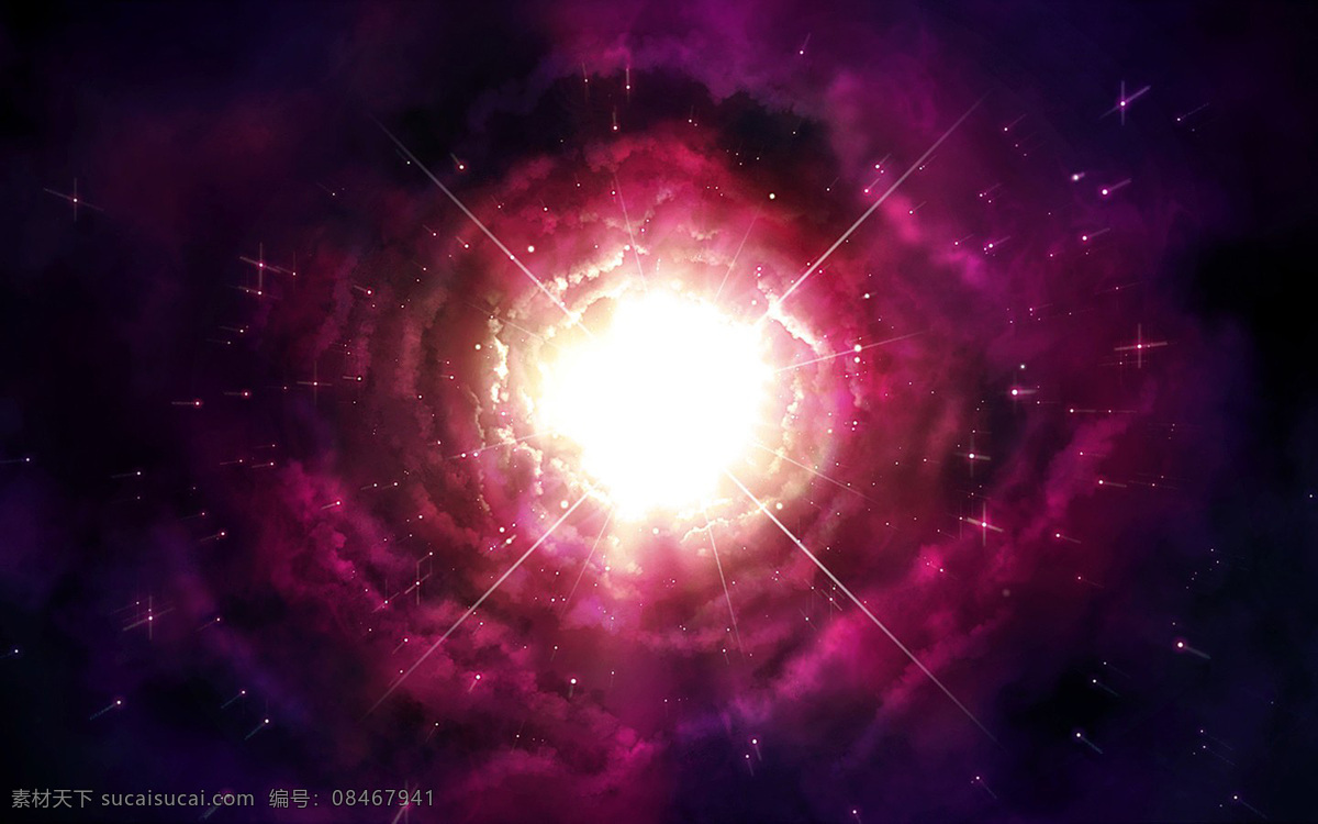 红色 梦幻 太空 唯美 星空 背景