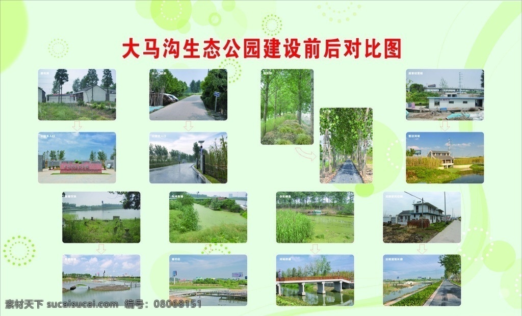 公园 建设 前后 对比 图 大马沟 生态 对比图 矢量