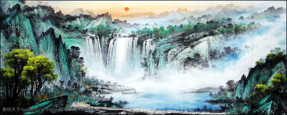 国画山水 山水 国画 山水画 写意山水 艺术绘画 文化艺术 绘画书法