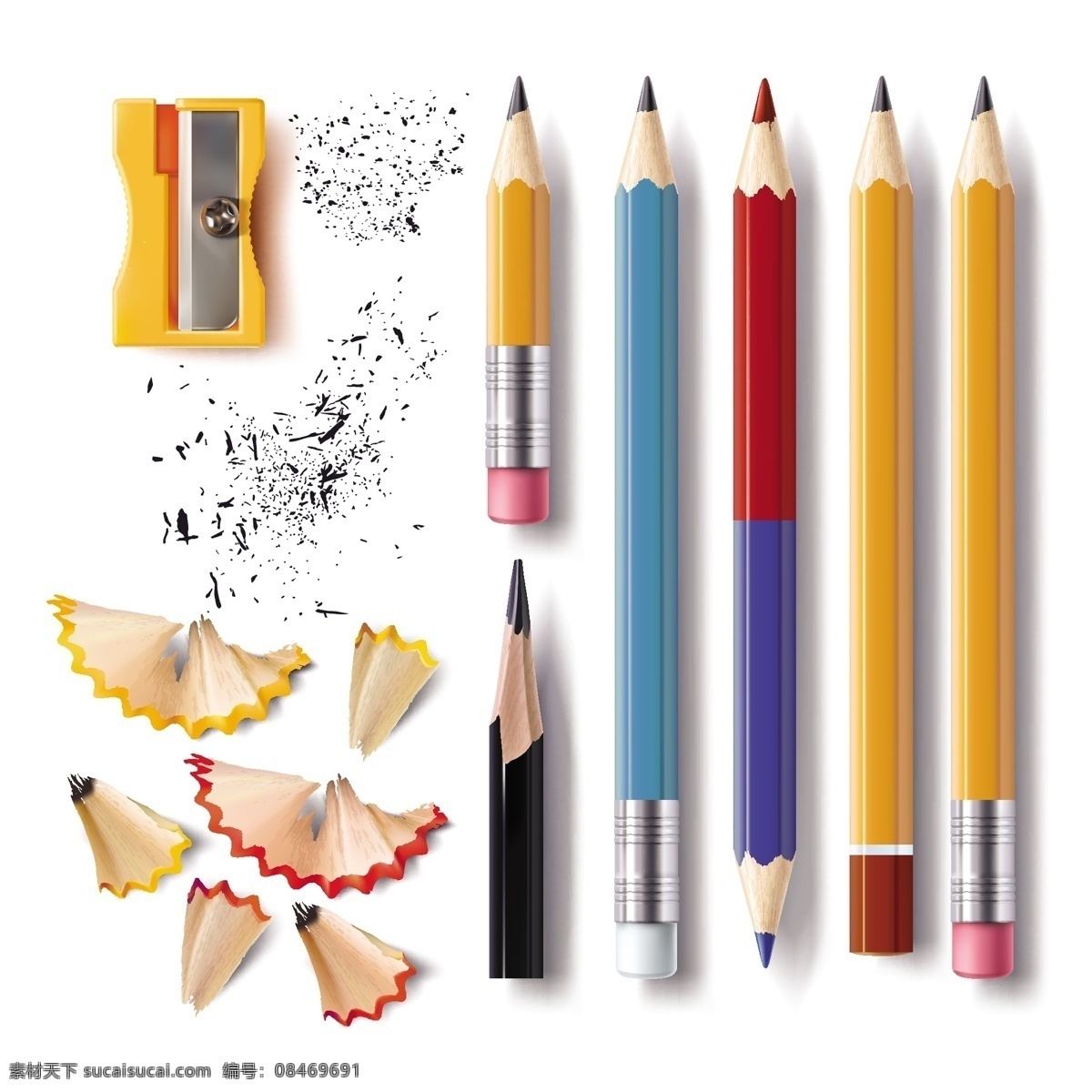 彩色 铅笔 橡皮 卷笔刀 屑 彩色铅笔 铅笔屑