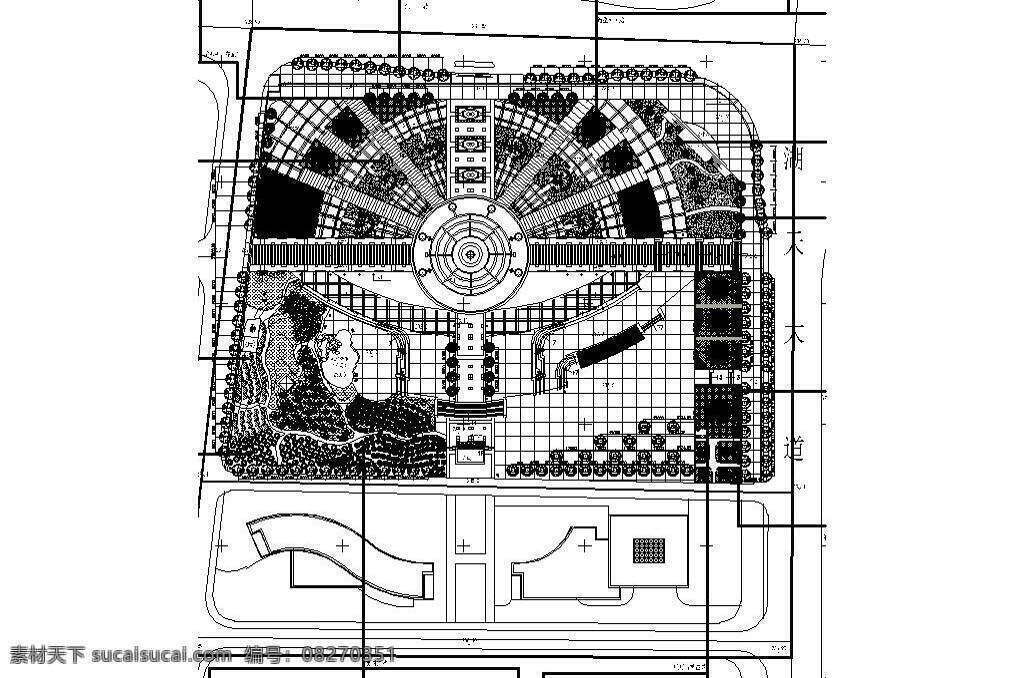 城市 中心 广场 平面图 cad 规划 绿植 绿化 景观设计 最新 2018