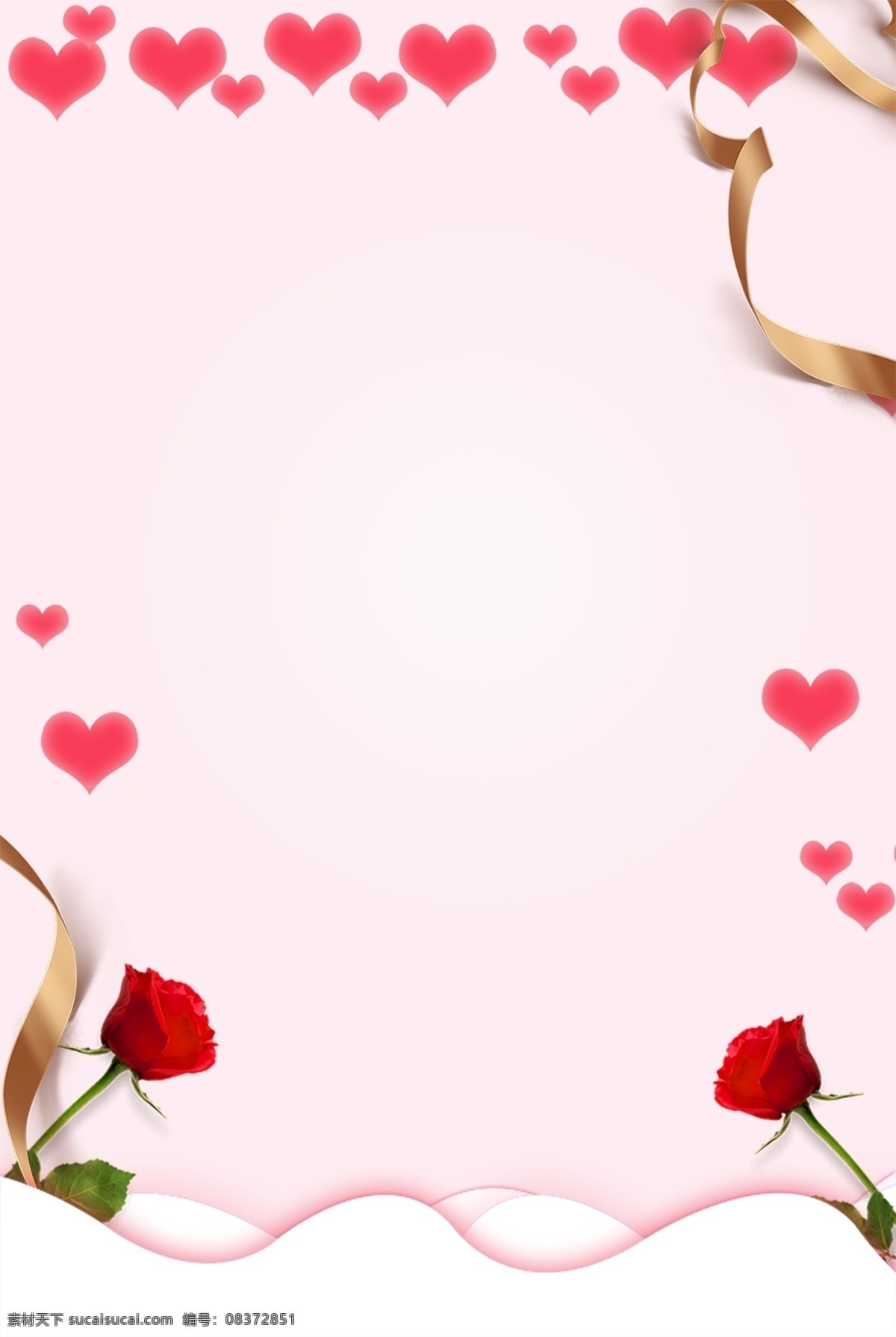 情人节 漂浮 爱心 玫瑰花 丝带 广告 背景 情人 节 玫瑰 花