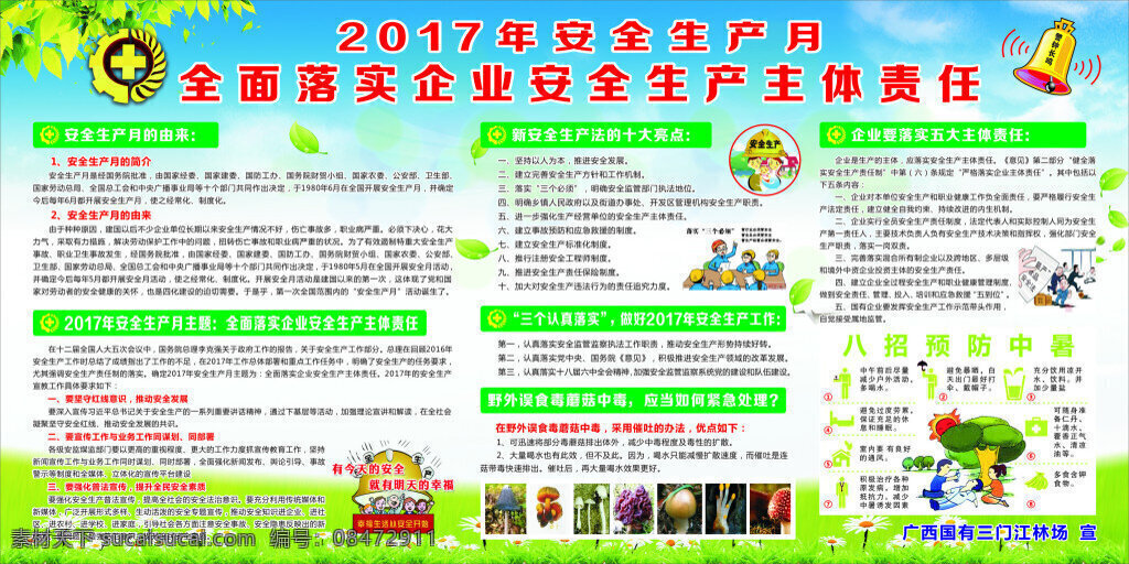 企业 安全生产 展板 2017 年 月 主题 全面 落实 责任 三个认真落实 五大 主体