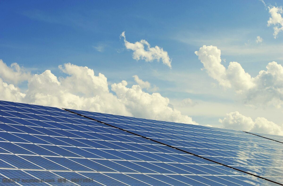 光伏 太阳能发电 蓝天 白云 蓝天白云 光伏发电 光伏面板 太阳能面板 新能源 设施器材 自然景观 自然风景