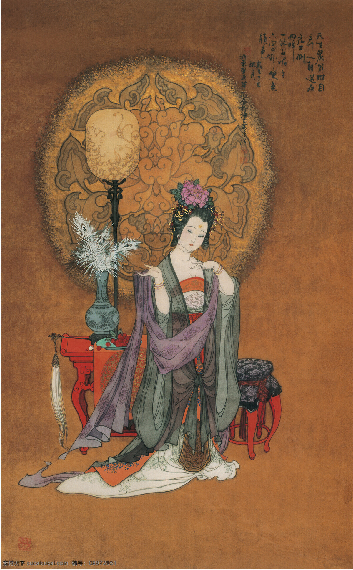 古代美女 回眸一笑 百媚生 古图 美女 国画人物 古代人物 文化艺术 古画 绘画书法 设计图库 杨贵妃 杨玉环