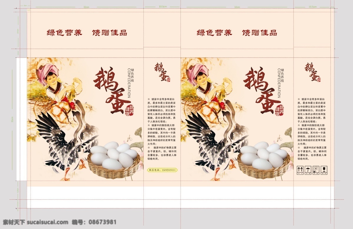 鹅蛋包装箱 鹅蛋 中国风 美女 鹅 包装箱 礼品箱 手提 食品包装 包装设计