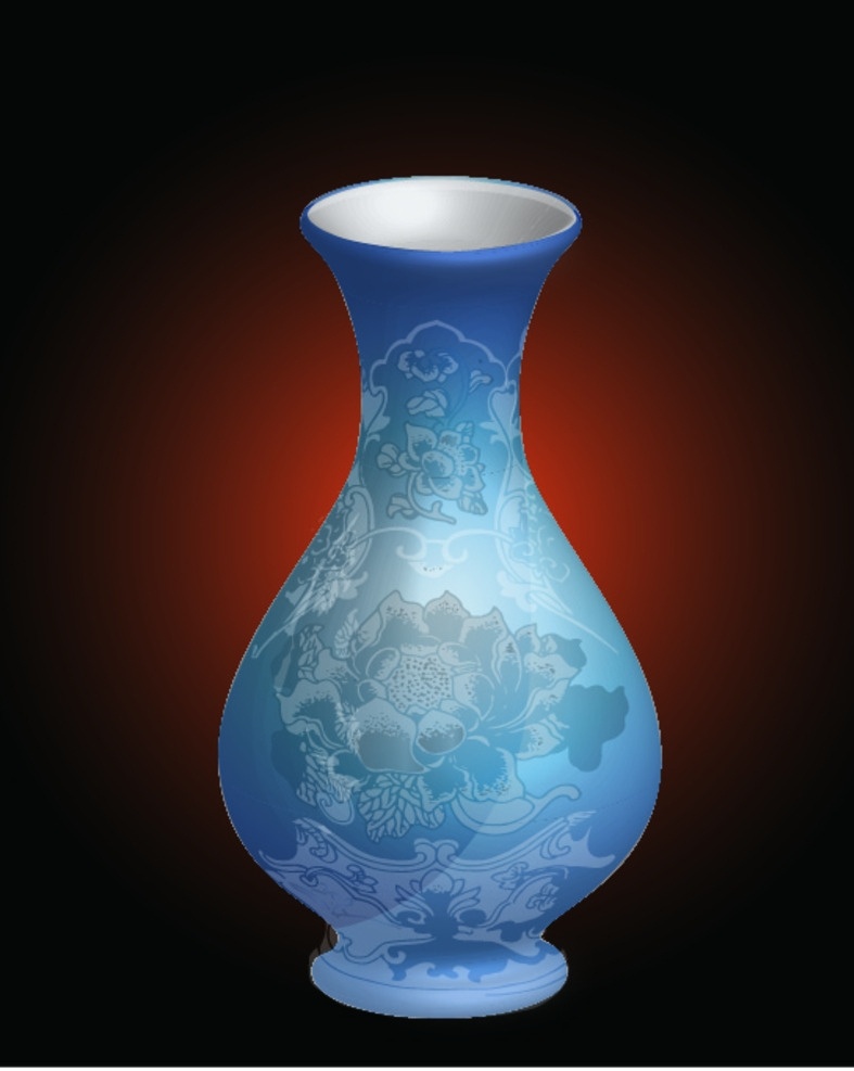 花瓶 花纹 花纹花瓶 矢量花瓶 瓷瓶 青花瓷 生活百科