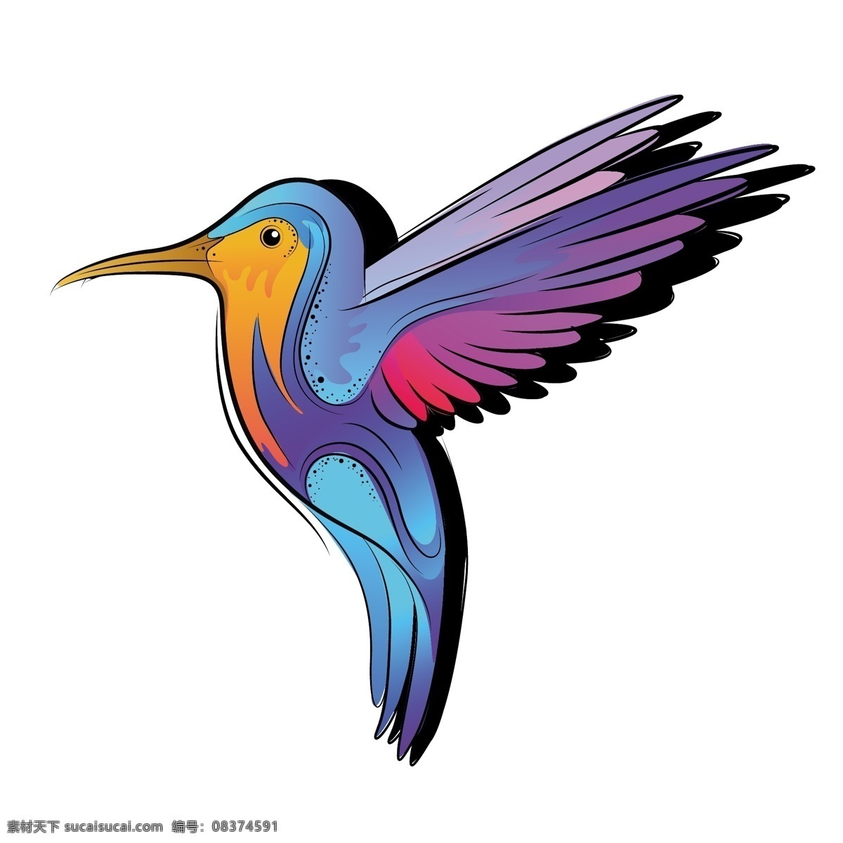 明亮 色彩 鸟 插图 矢量 图形 明亮色彩 矢量图形