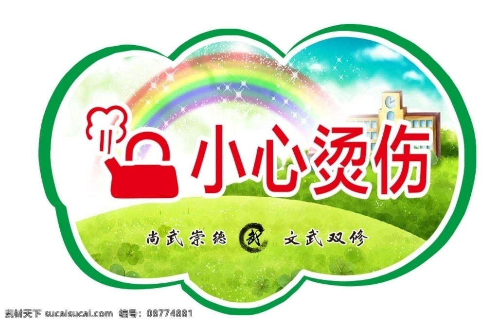 小心烫伤 温馨提示 开水烫伤 高温开水 注意烫伤 卡通背景