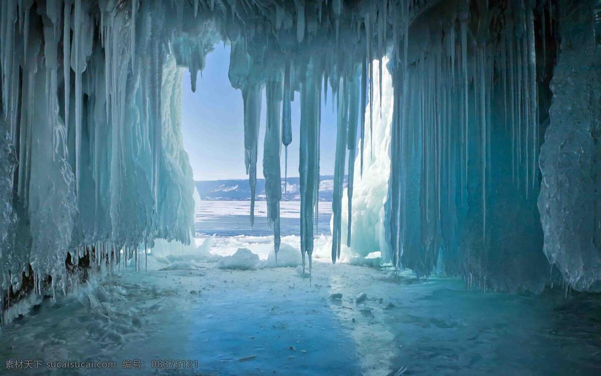 贝加尔湖 冰柱 自然 冰冻 冰雪 风景 风光 自然景观 自然风景