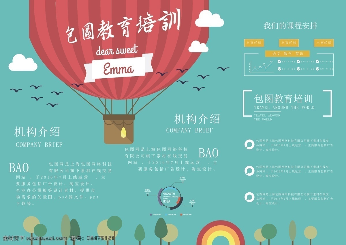 教育折页 教育三折页 留学折页 折页 对折页 三折页 四折页 异形折页 教育 少儿教育 培训班 幼儿教育 英语培训 美术培训 少儿培训 托育 菜单