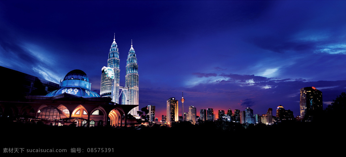 马来西亚 双子楼 高楼大厦 城市夜景 城市 宽幅 霓虹灯 商务楼 写字楼 cbd 建筑摄影 建筑园林