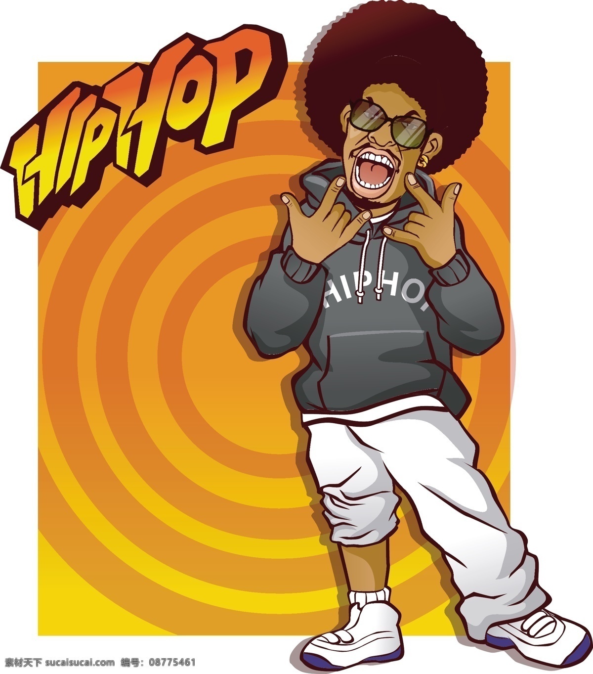 嘻哈人物 嘻哈 hip hop 街头 黑人 插画 卡通 人物 潮流 嘻哈文化 说唱 黑人文化 矢量图 人物插画 职业人群 美术绘画 文化艺术 矢量