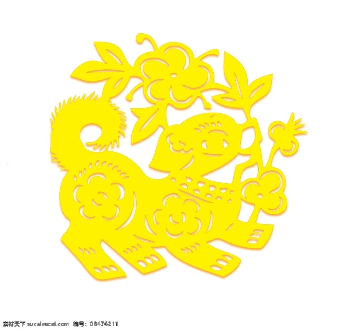 2018 狗 剪纸 狗剪纸 烫金