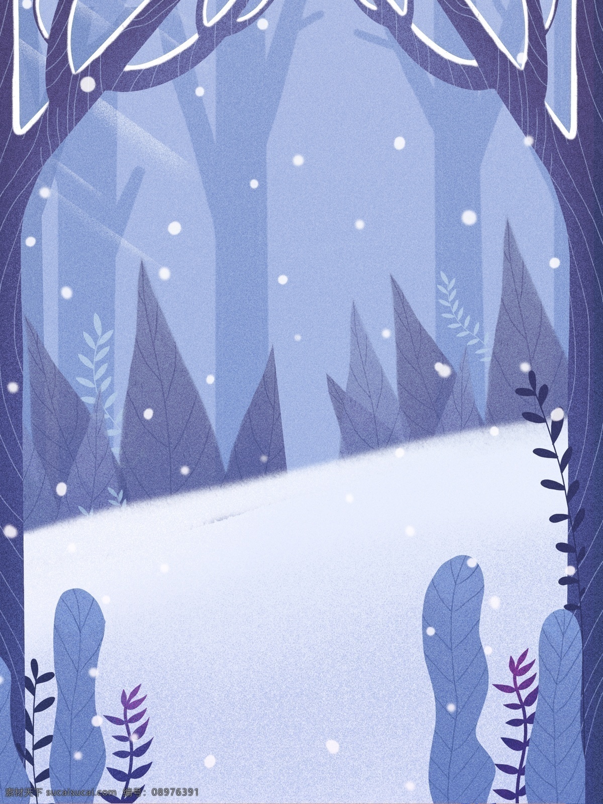唯美 新年 雪地 树木 背景 蓝色 暴雪 可爱 小雪 大雪节气 小雪背景 传统节气 小雪节气