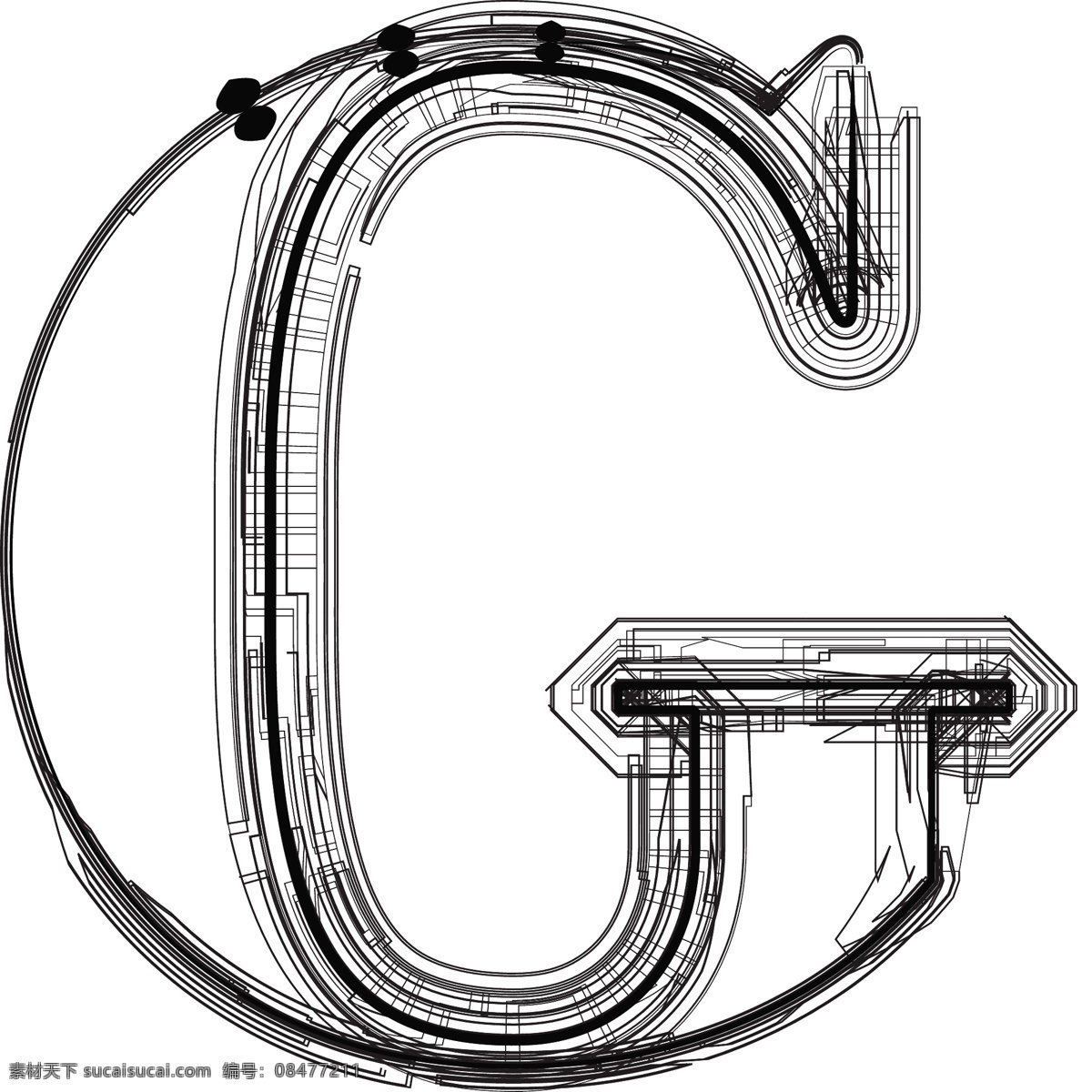 技术 字体 字母 g 白色