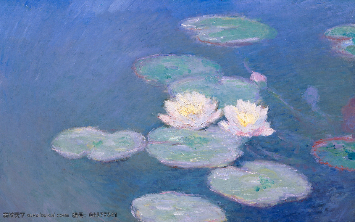 绘画书法 世界名画 设计素材 睡莲 文化艺术 油画 模板下载 抽象派 莫奈作品 局部 苹果壁纸 装饰素材