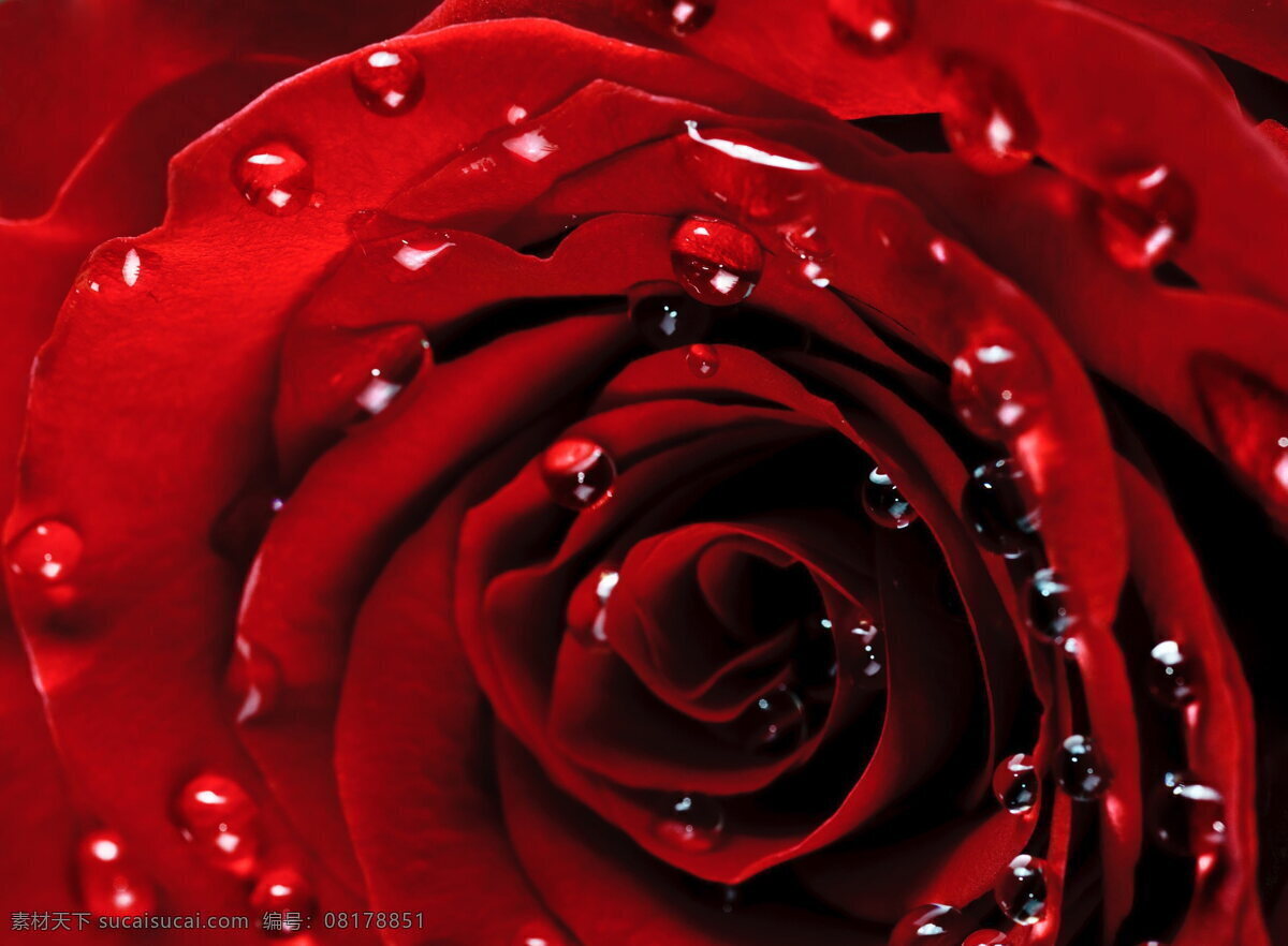 高清 红色 露珠 玫瑰花 红玫瑰 火玫瑰 玫瑰 水珠 露水