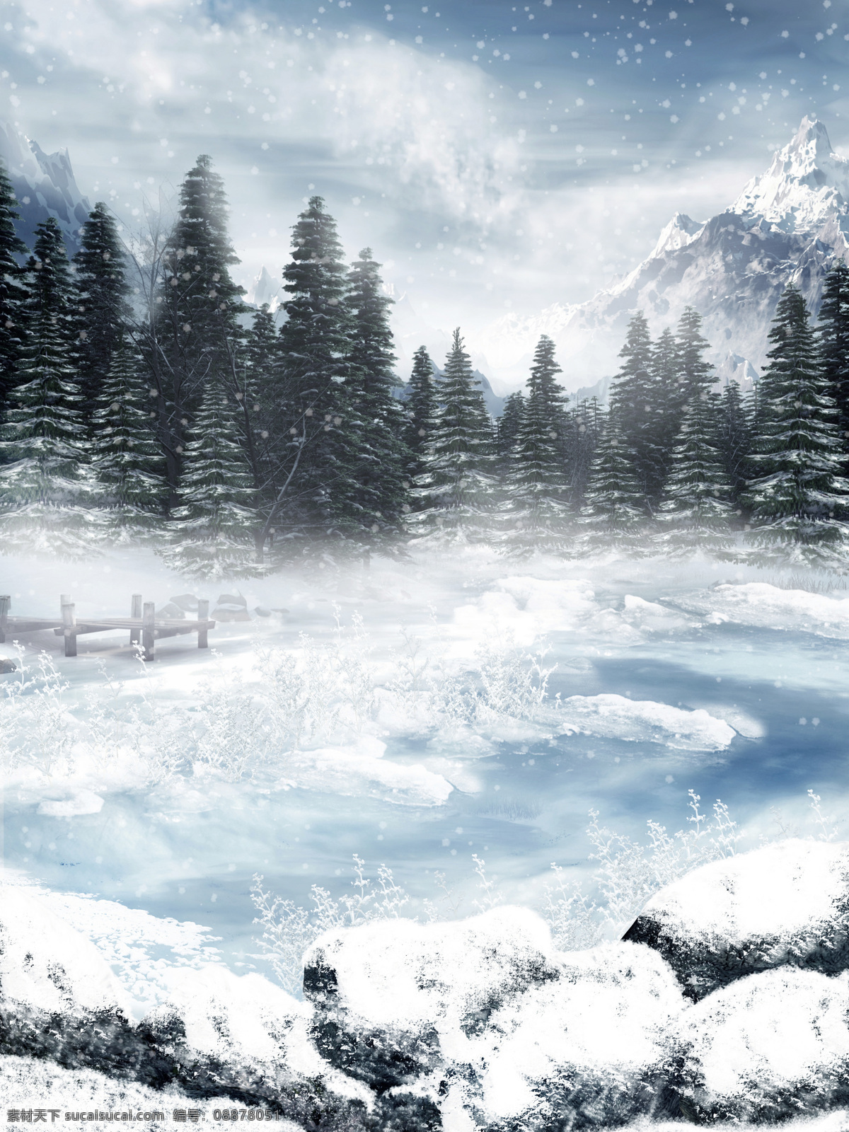 湖边 雪景 风景 季节 冬季 银装素裹 唯美 梦幻 雪花 雪地 树林 雪山 山峦 雪景图片 风景图片