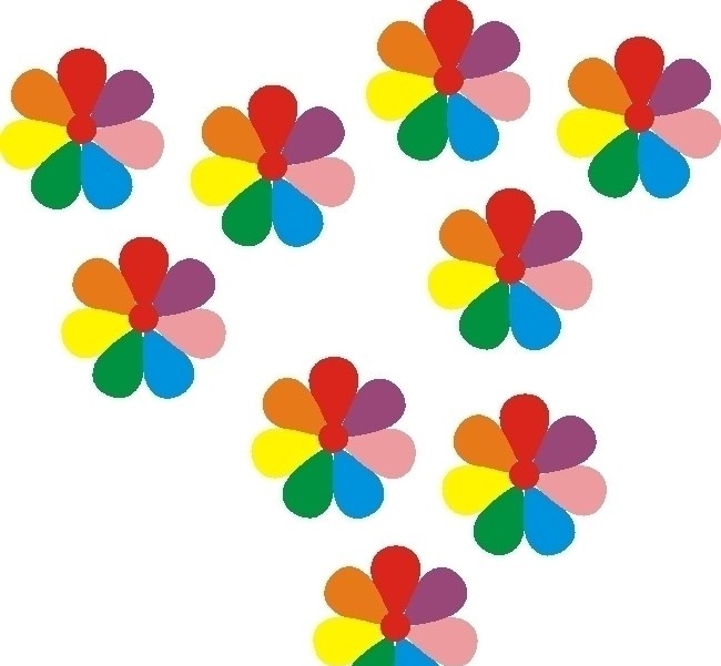 七色花 花朵 矢量 矢量素材 其他矢量