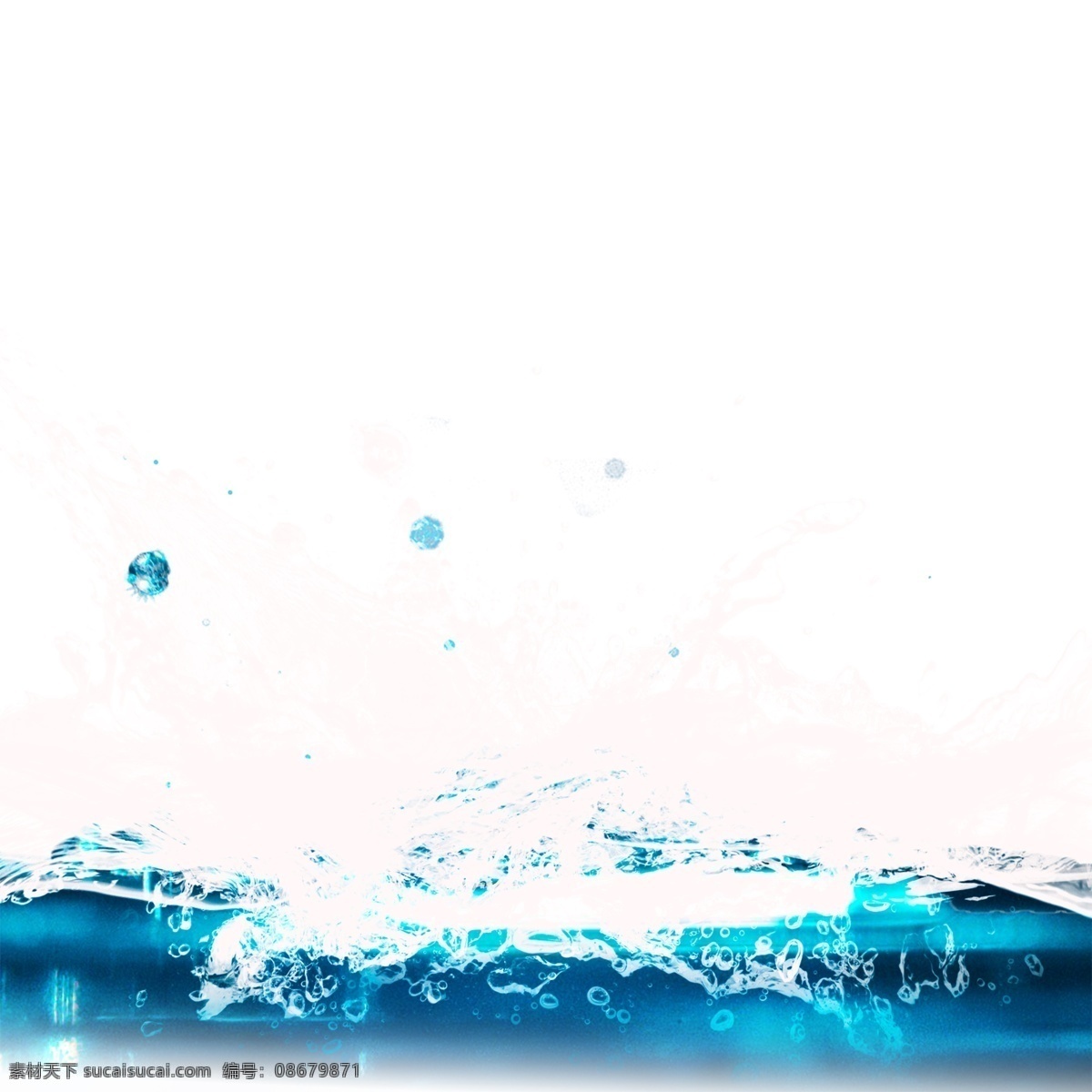 蓝色 水面 水 纹 元素 水浪 水流 白色 水花 喷溅 动感 水珠 水滴 蓝色水花 晶莹