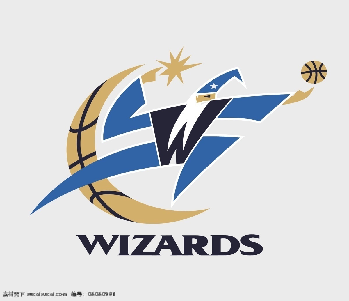 wizards 标志 篮球 模板 球队标志 设计稿 素材元素 源文件 washington 华盛顿奇才队 矢量图