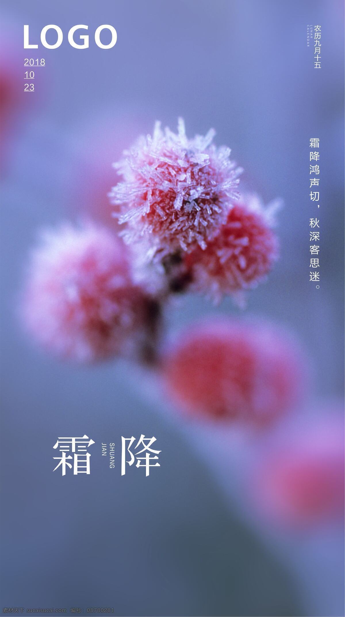 中国 风 二十四节气 霜降 中国风 霜 颜色 字体
