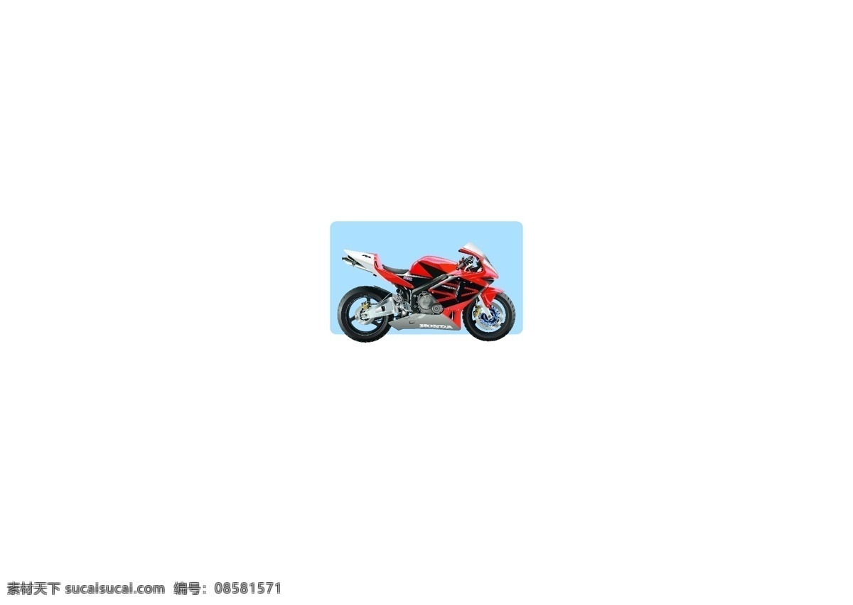 产品效果图 矢量 摩托车 红色 侧面
