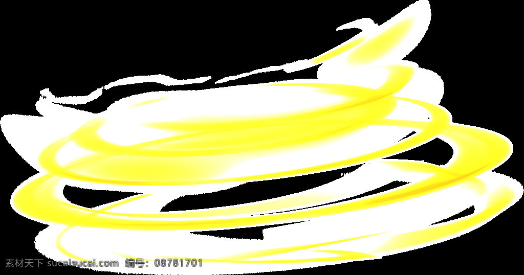 黄色 螺旋 线条 元素