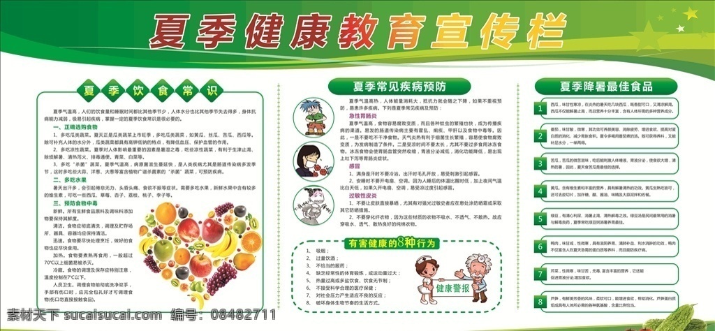 夏季 健康 宣传栏 健康宣传栏 夏季健康