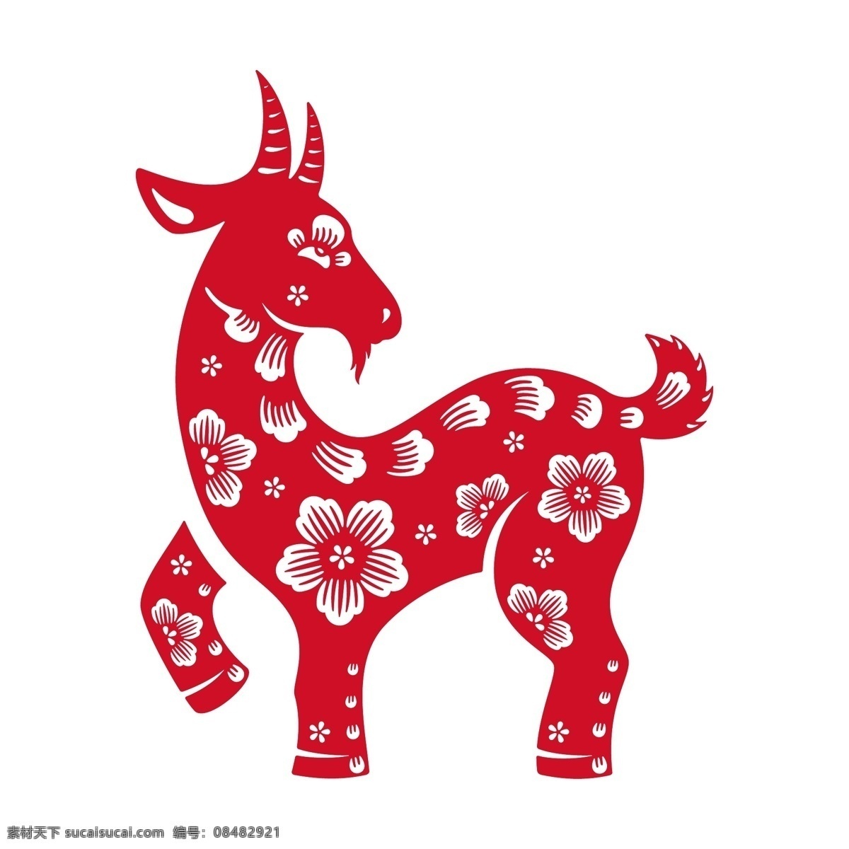 生肖剪纸羊 生肖 十二生肖 生肖素材 生肖矢量元素 红色生肖 剪纸 剪纸生肖 中国风剪纸 中国风生肖 中华文化 传统文化 羊