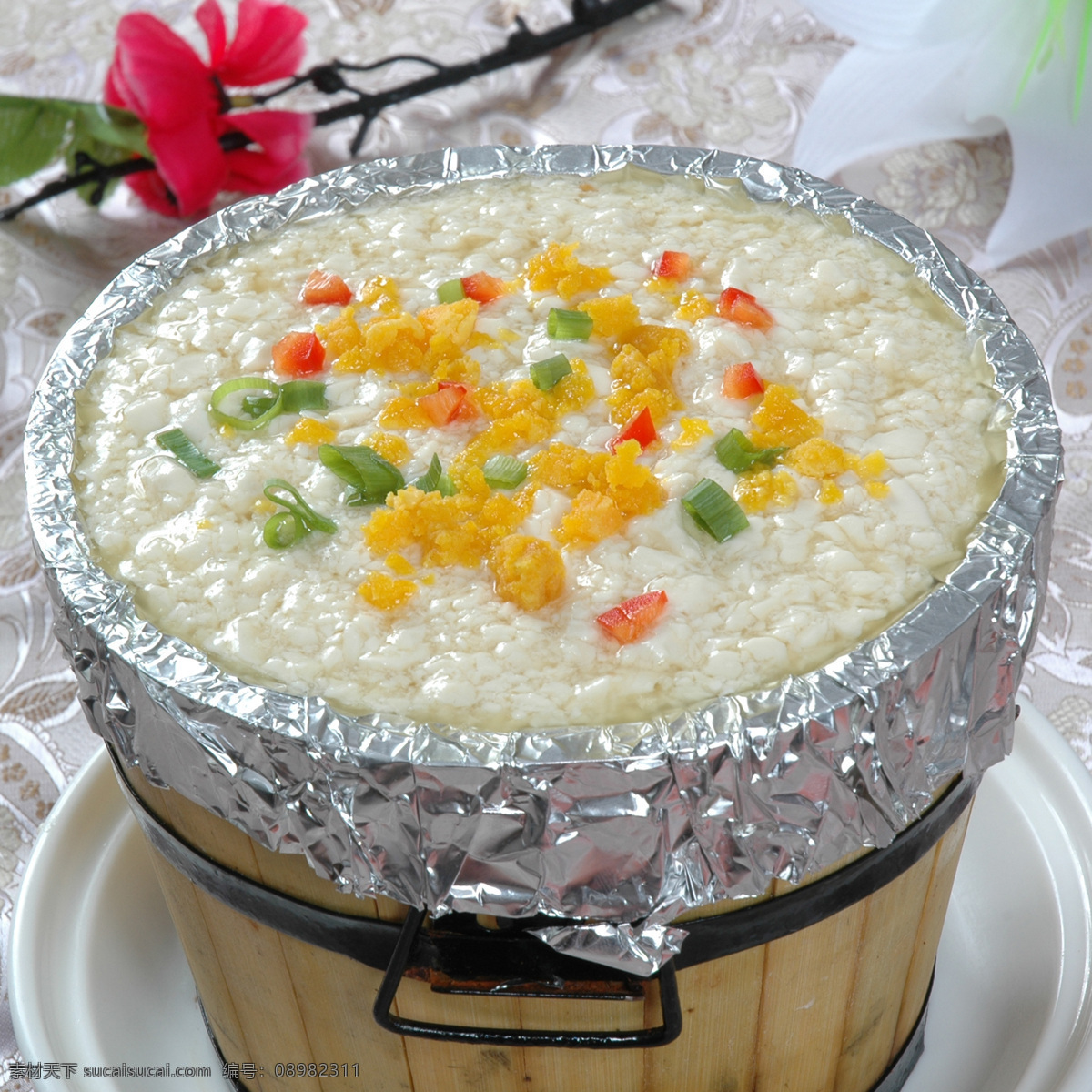 木桶豆腐 小豆腐 水豆腐 农家小豆腐 农家水豆腐 咸蛋黄 餐饮美食 传统美食 摄影图库