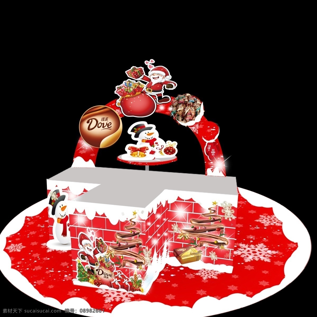 圣诞 堆头 德芙 冬天 红色 环境设计 美丽 其他设计 圣诞堆头 雪人 雪 源文件 装饰素材