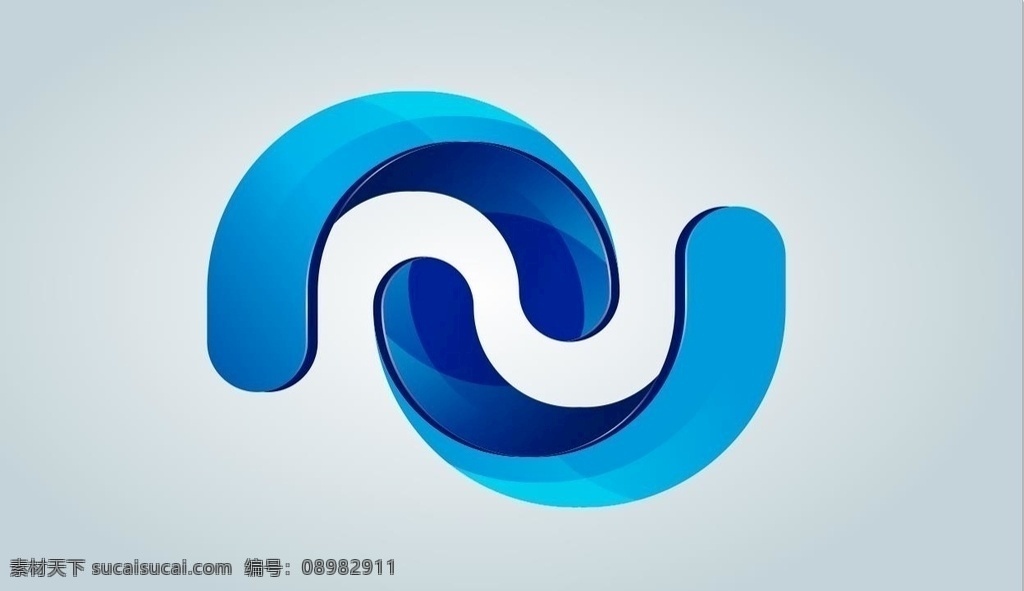 半圆 图标 商标 logo 矢量图 蓝色 科技 渐变