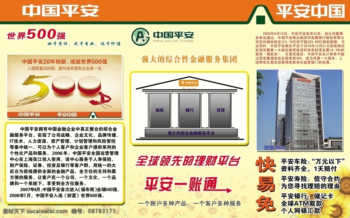 中国平安 500强 架构图 平安大楼 平安简介 公司简介 保险 平安保险 平安标 分层 源文件