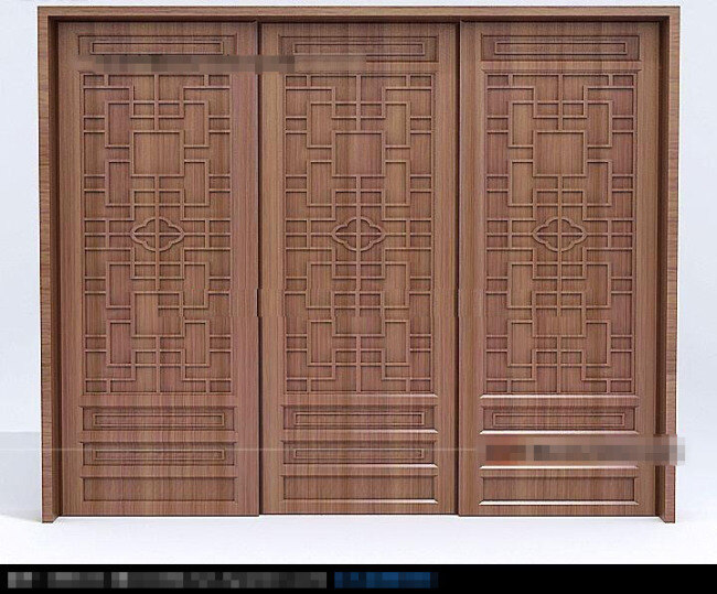 3d 中式 图案 木门 模型 图 3d木门 3d中式图案 木门模型图 3d型图 3d模型素材 家具模型