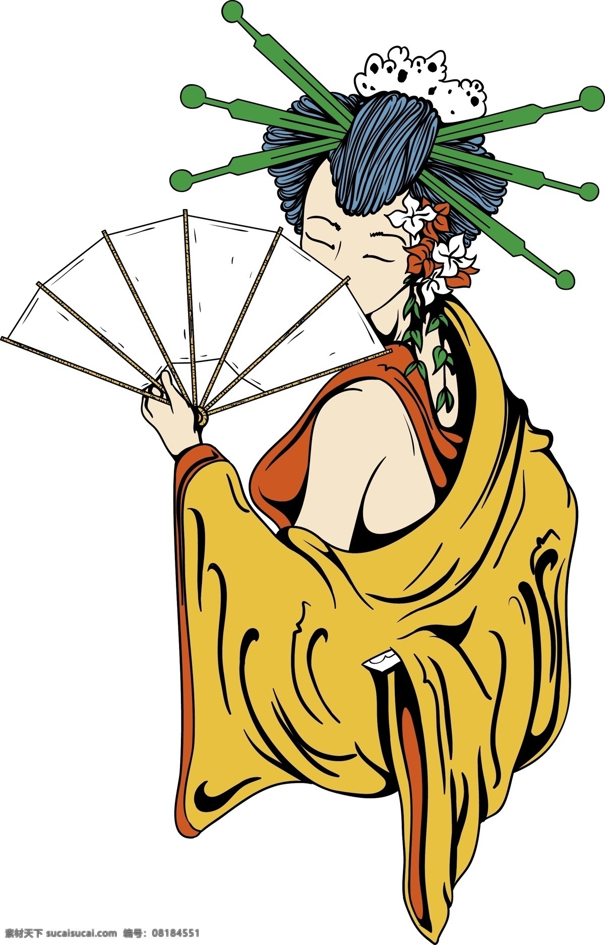 向量的艺妓 白色