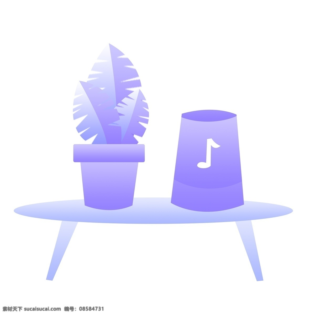 蓝牙 音响 植物 免 抠 图 音箱 扁平化 办公 桌上 wifi