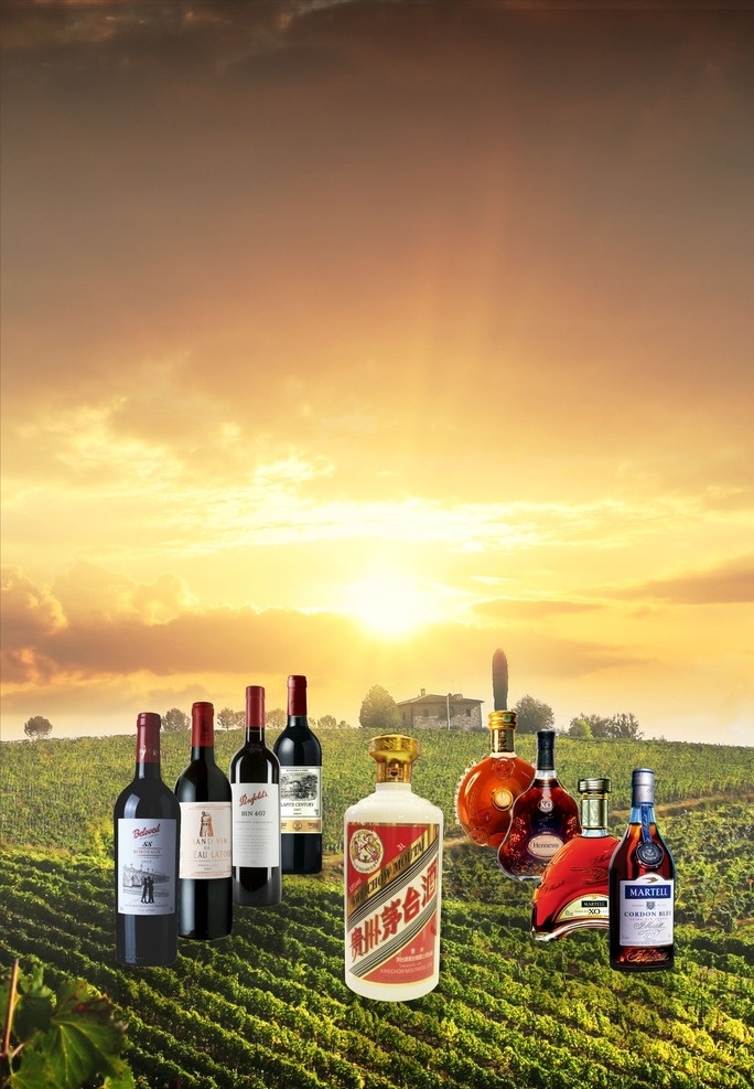 酒庄海报 酒庄 海报 茅台 飞天茅台 轩尼诗 hennessy 马爹利 martell 奔富 penfolds 拉菲 lafite 路易十三 酒 红酒 洋酒