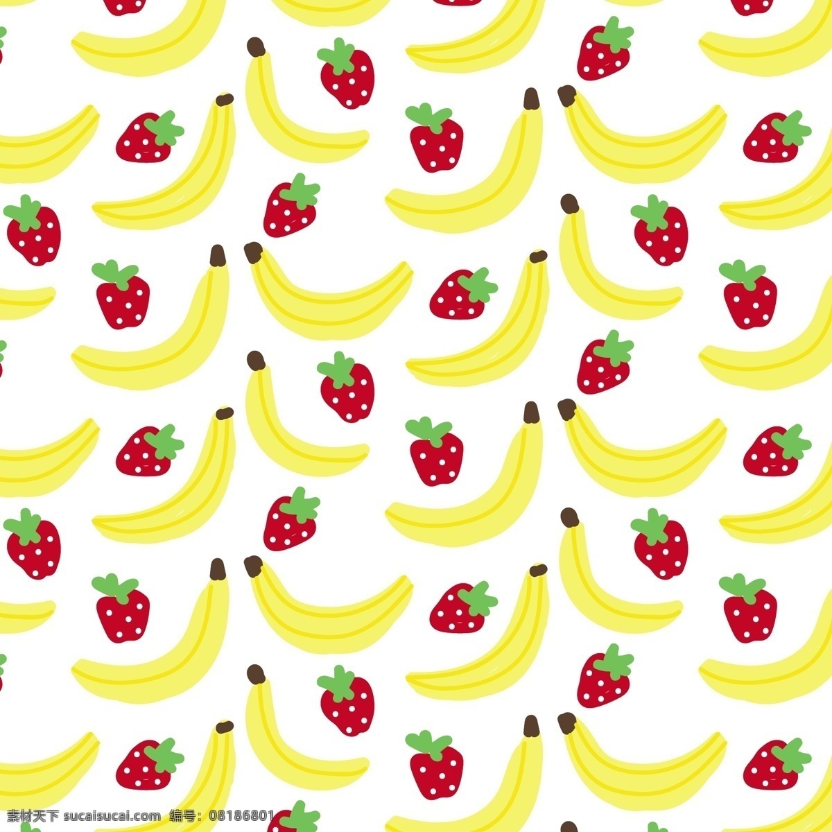 简单 水果 图案 背景 夏天 装饰 草莓 无缝 循环 香蕉