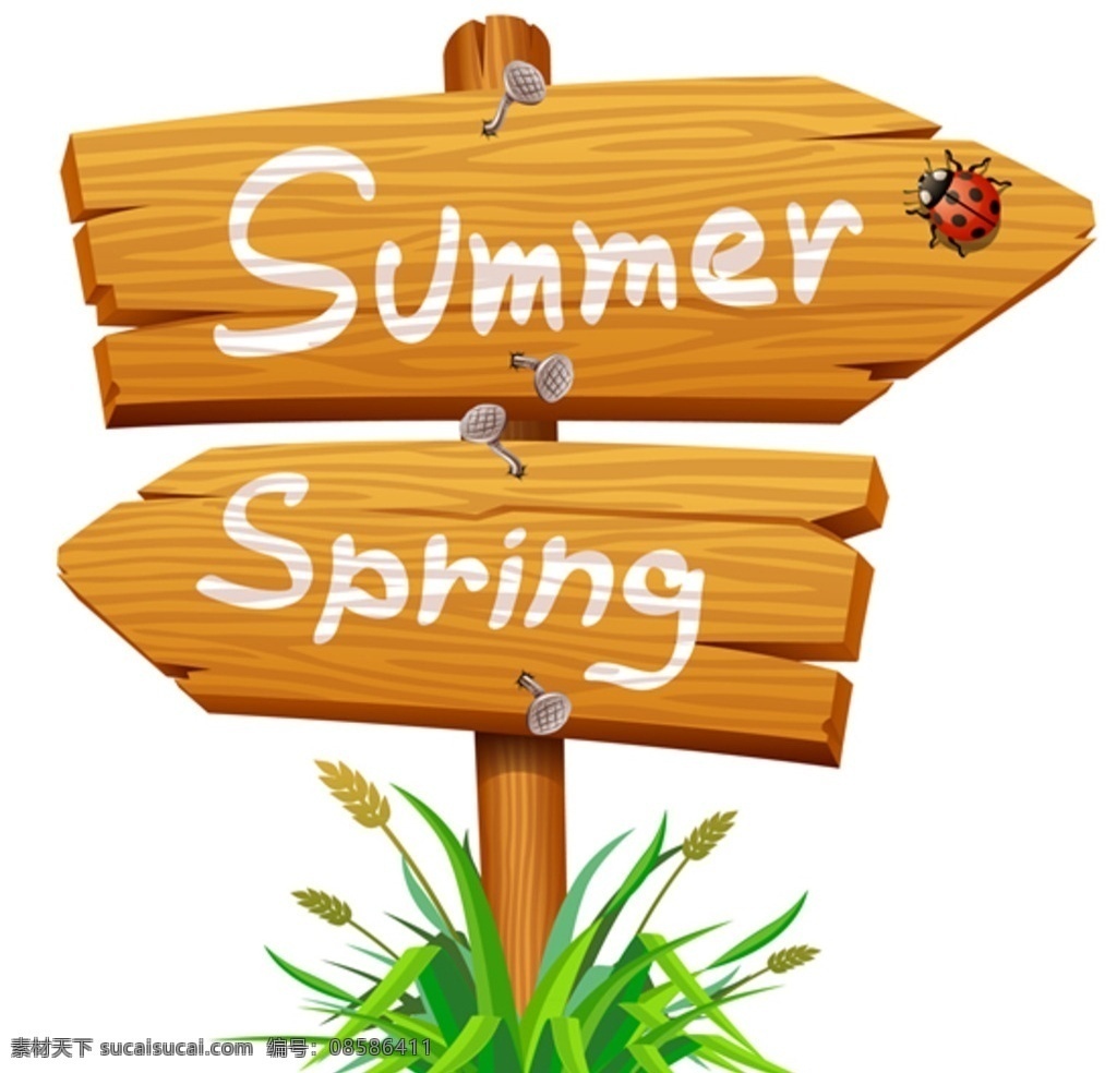 路牌 矢量 spring summer 卡通