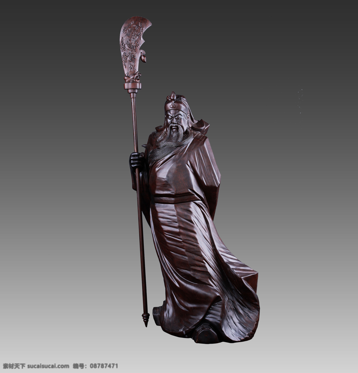 黑檀 关公 黑檀木 关公拿刀 木雕品 艺品 闽南雕刻 木雕艺品 宗教信仰 文化艺术