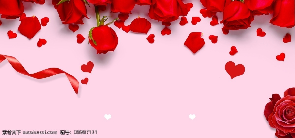 粉色 简约 大气 情人节 背景 love 爱情 粉红色 粉色背景 红玫瑰 花瓣 气球 心