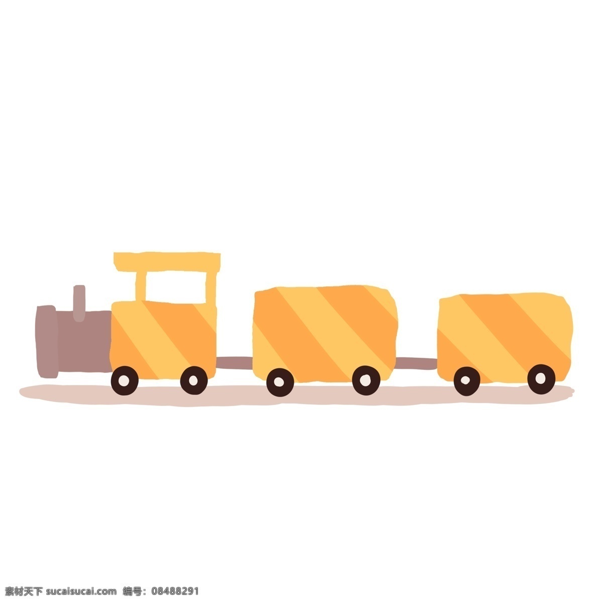 卡通 可爱 玩具 小 火车 简约 插画 小火车