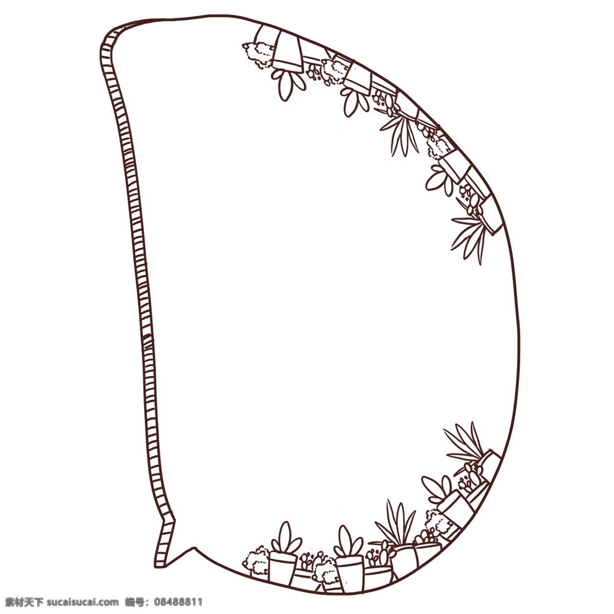植物 图案 边框 插图 素描