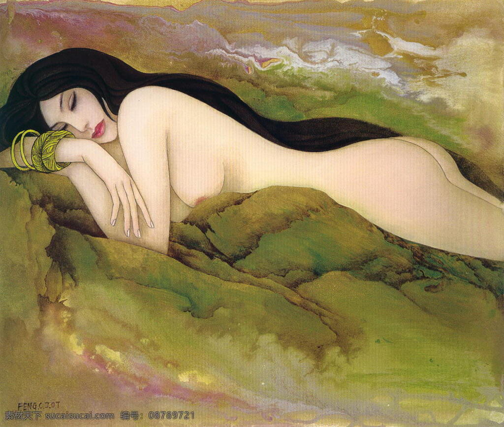 冯 长江 当代艺术 工笔 画家 仕女 艺术家 冯长江 异域仕女画 文化艺术