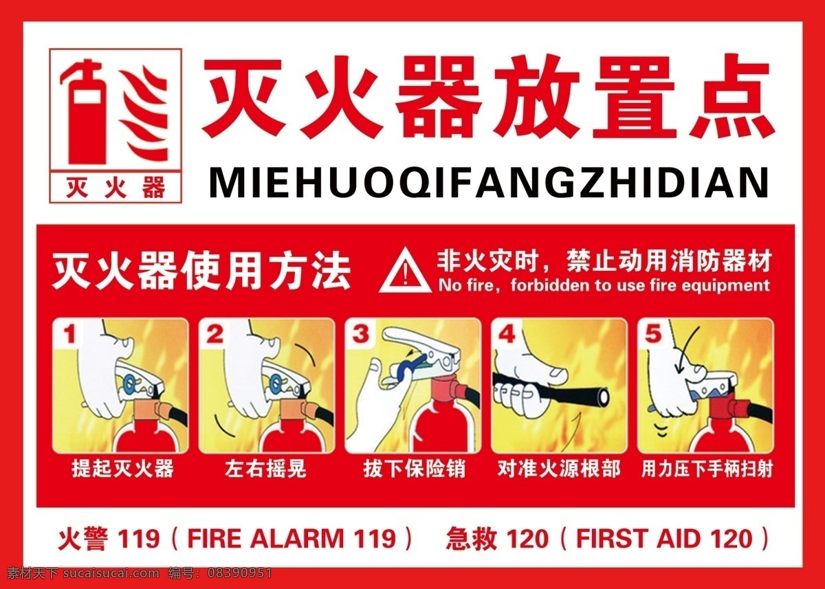 灭火器放置点 消防 消防安全 火警 安全消防月 灭火器 放置点 展板模板