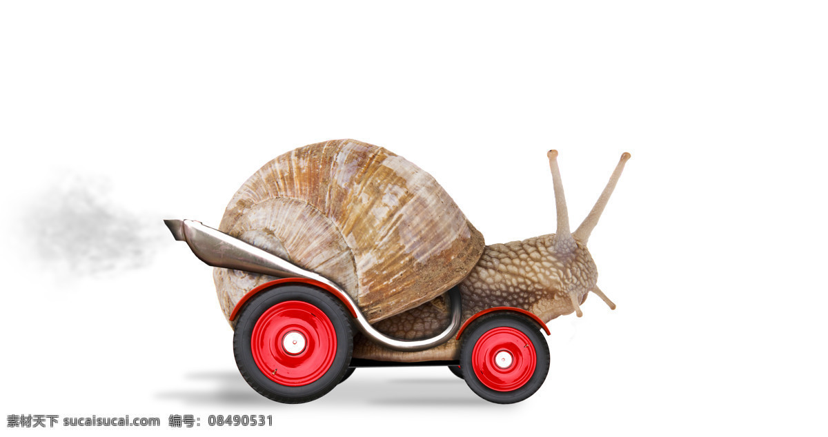带 轮子 发动机 蜗牛 排气筒 创意 创意图片 其他类别 生活百科