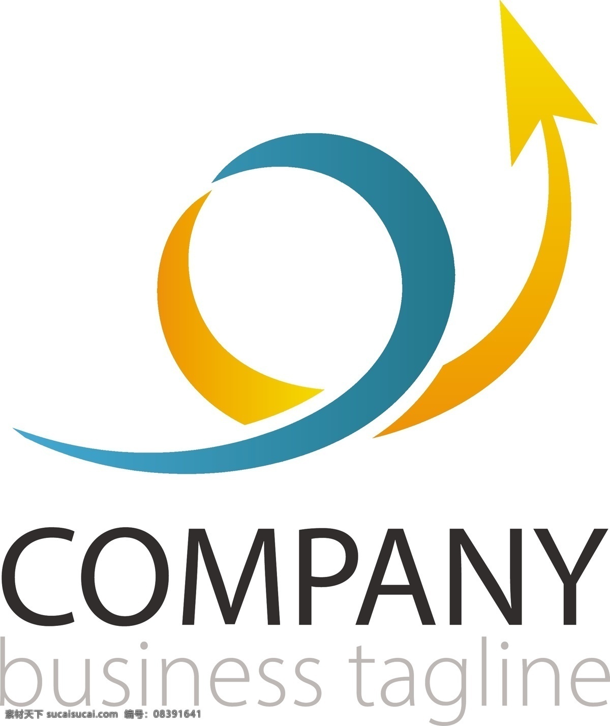 卷曲 箭头 logo 模板 商标 螺旋上升 简约 logo模板
