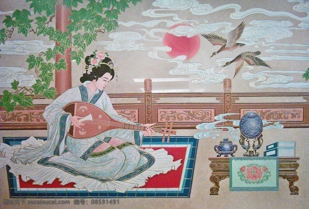 仕女图 仕女 文化艺术 工艺美术 绘画艺术 绘画书法